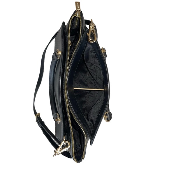 Michael Kors Ellis Large Satchel Leather Black 35H7GE0S3L Crossbody - Picture 7 of 8